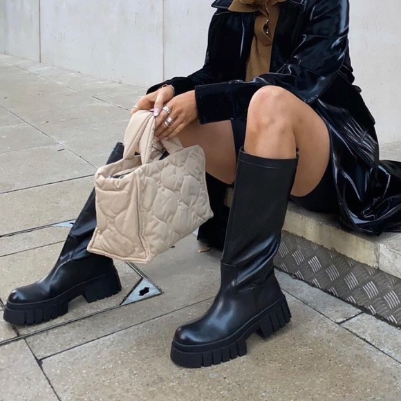 ZARA LEATHER LUG SOLE BOOTS - Picture 11 of 16